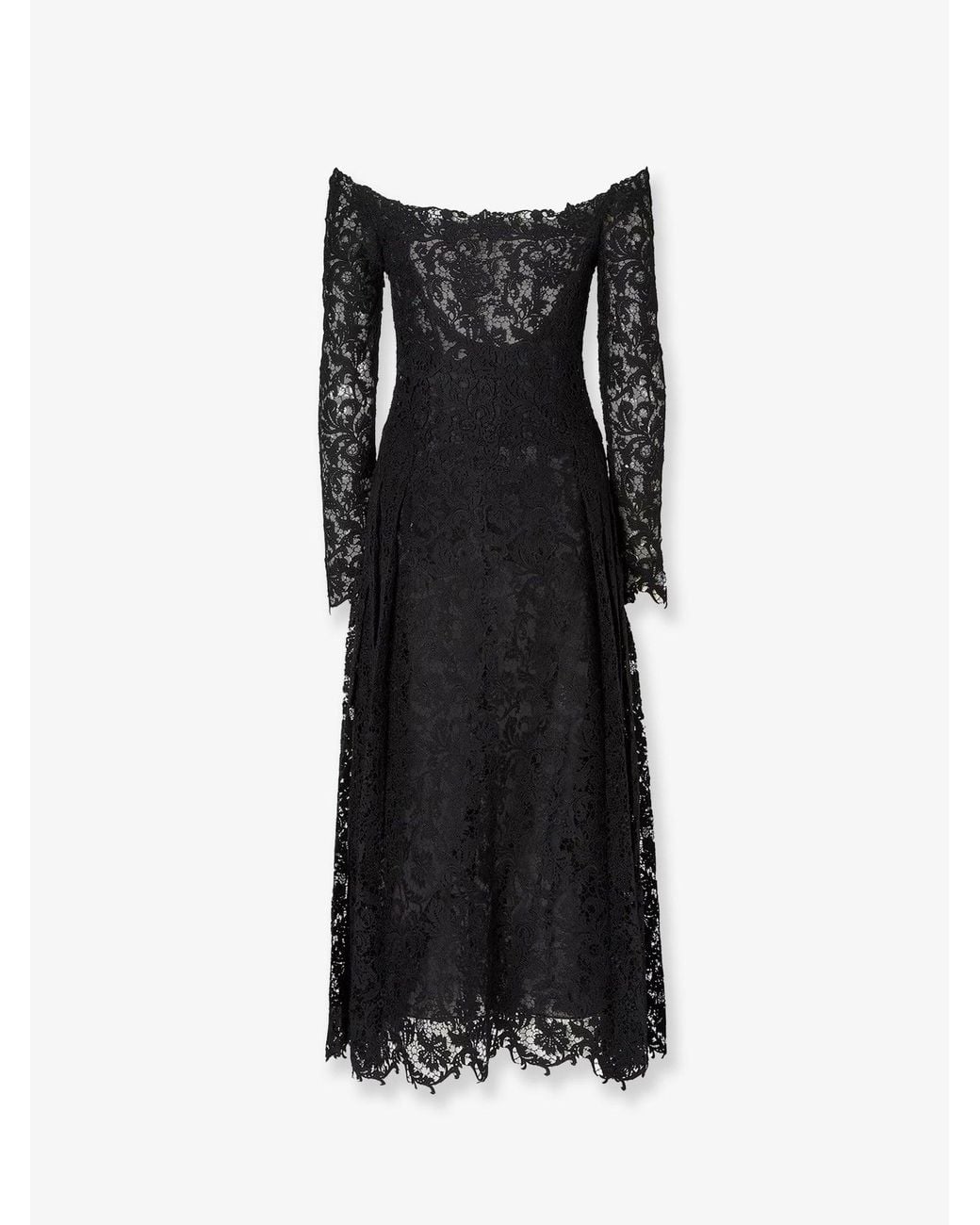 Fendi Black Macramé Lace Dress