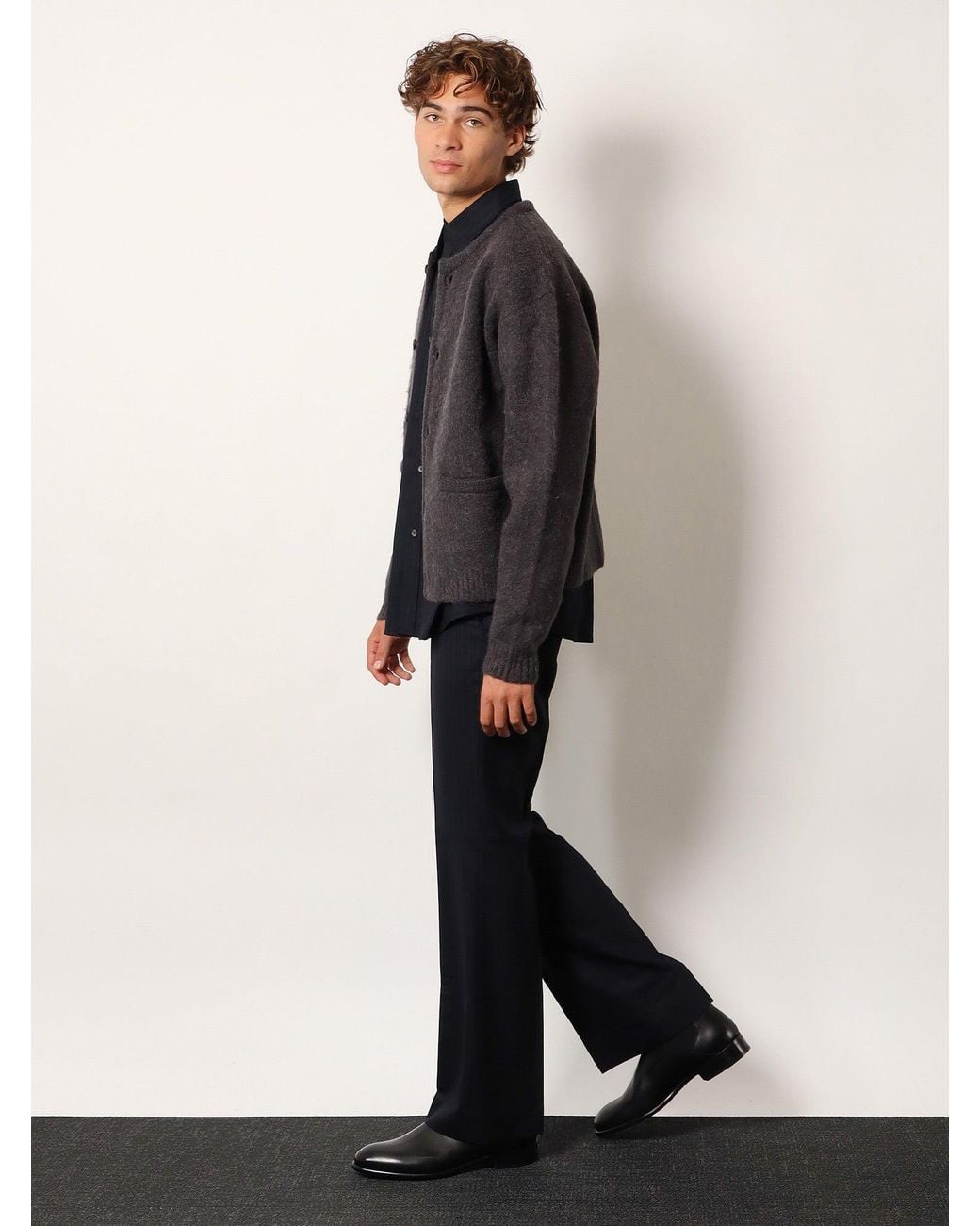 TONYWACK Blue Wool Blend Pinstriped Trousers