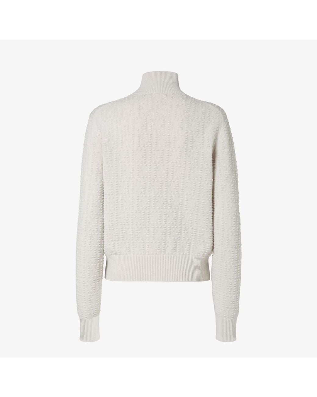 Fendi White Wool And Cashmere Turtleneck Knitwear