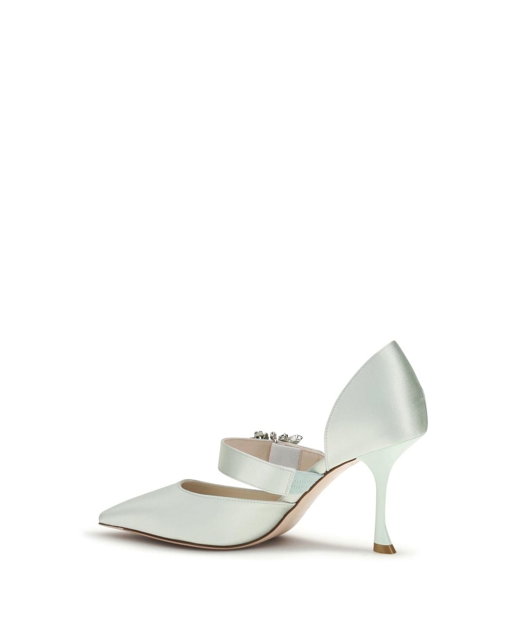 Roger Vivier White Efflorescence Dorsay Satin Pumps