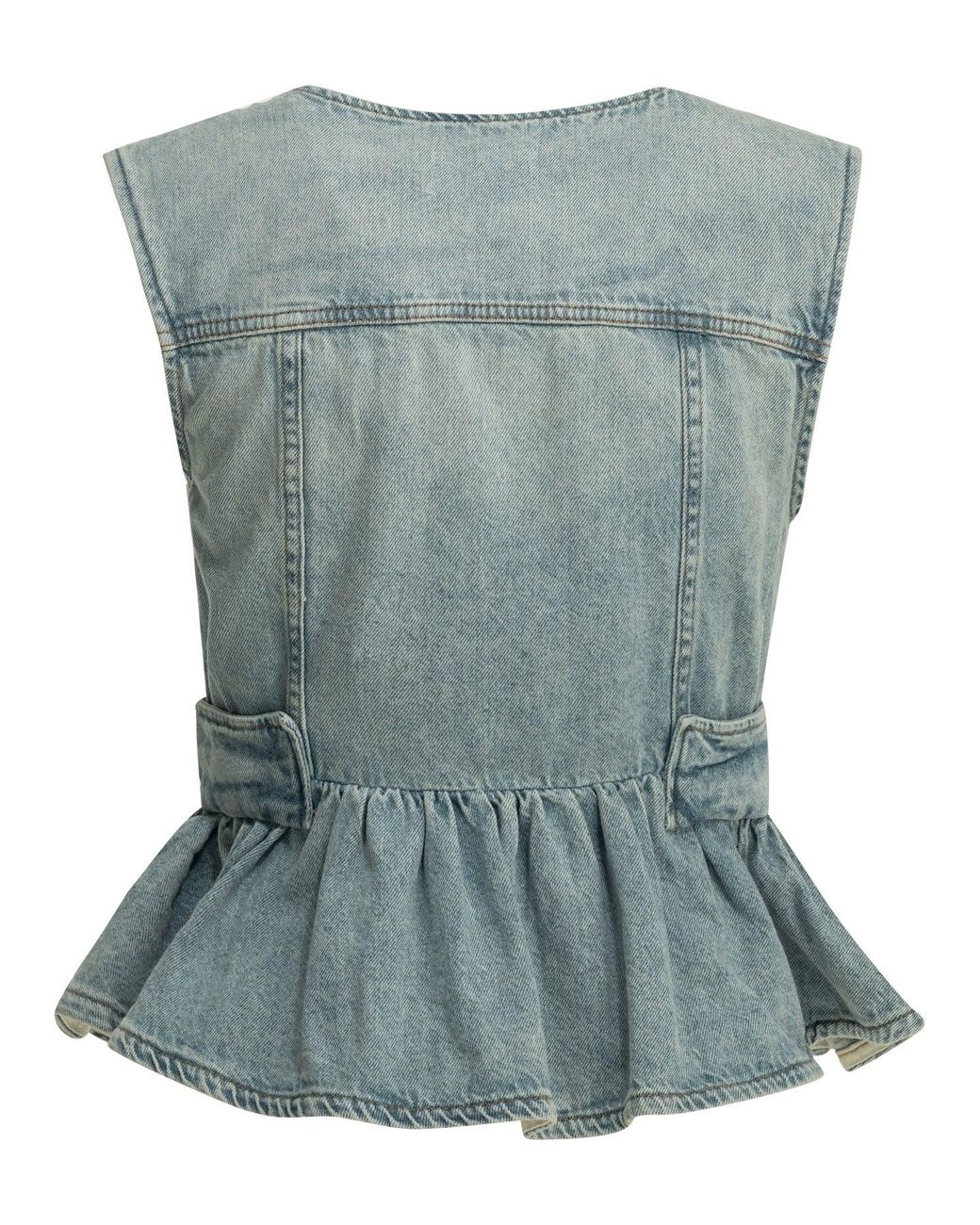 Ganni Blue Denim Vest Light