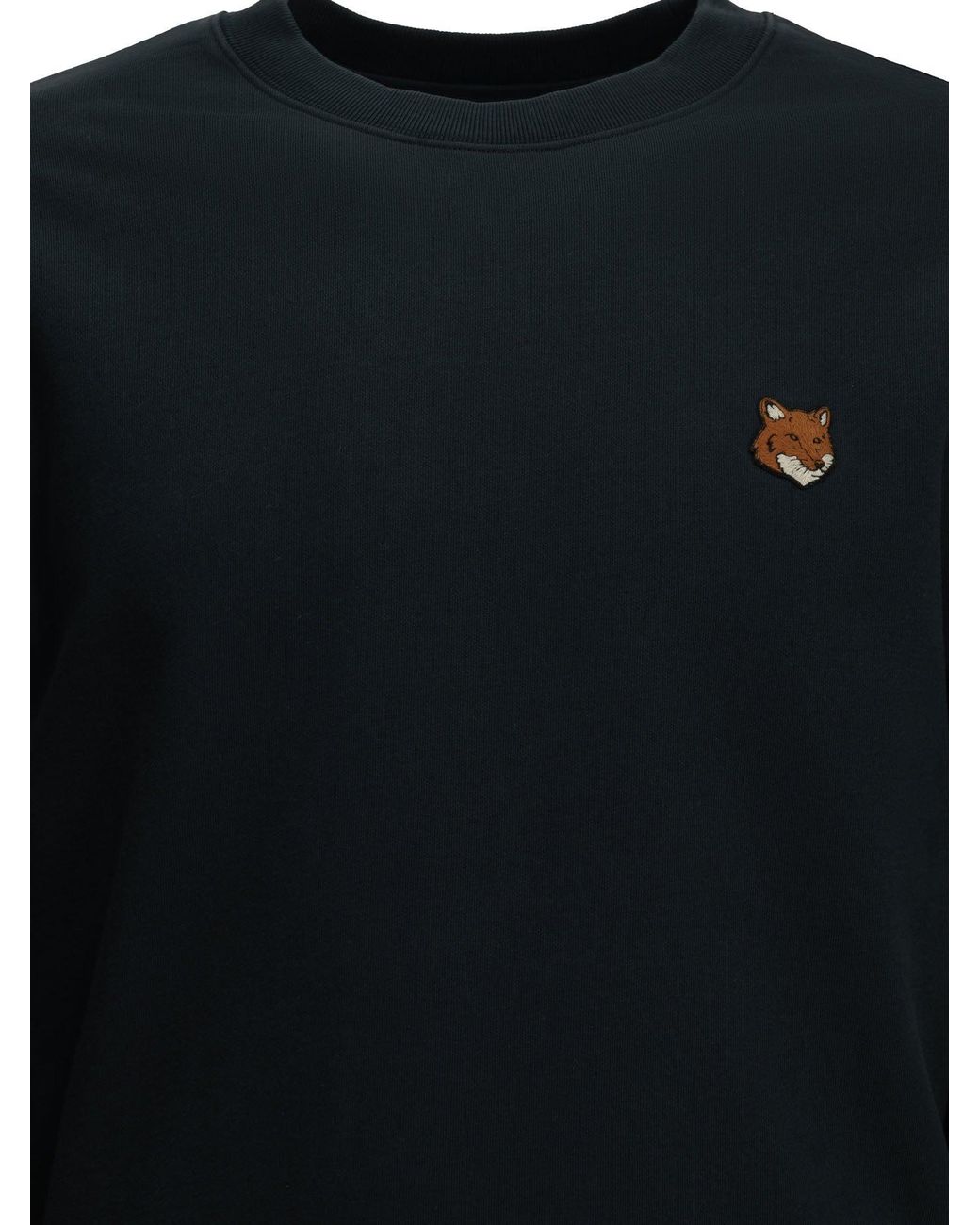 Maison Kitsuné Blue "Fox Head" Crew-Neck Sweatshirt for men