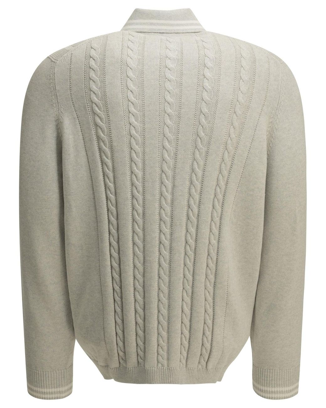 Brunello Cucinelli Gray Cotton Cardigan for men