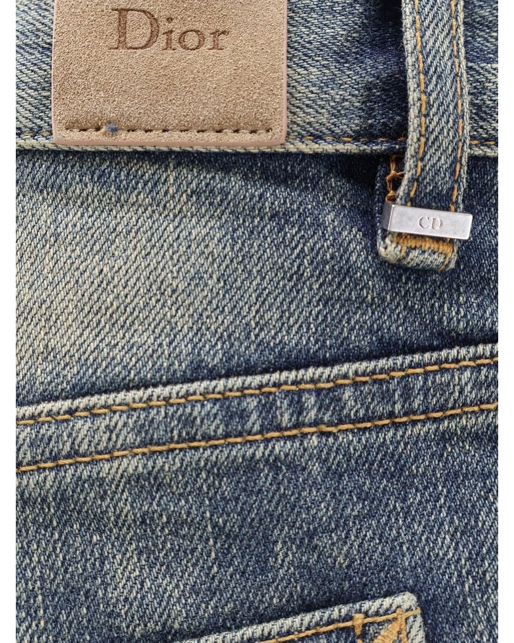 Dior Blue Cotton-Blend Skinny Jeans for men