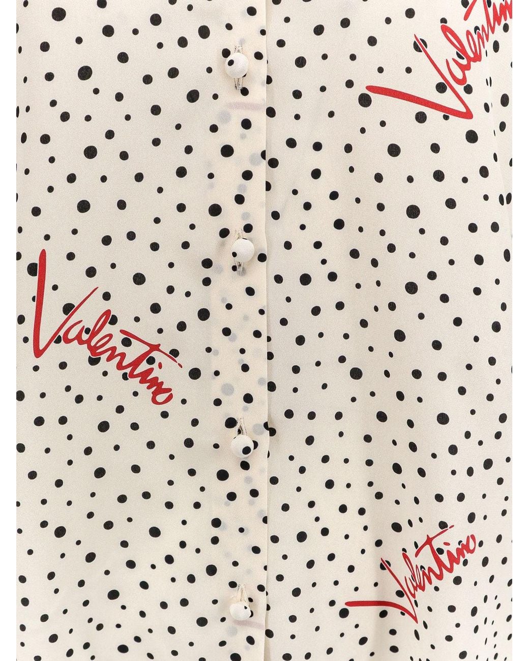 Valentino White Silk Shirt Bollicine Plusdepois