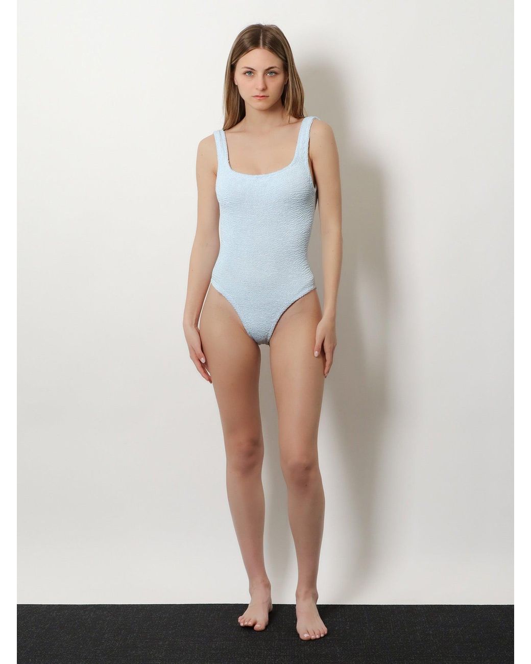 Hunza G Blue One-Piece Swimsuit Crinkle