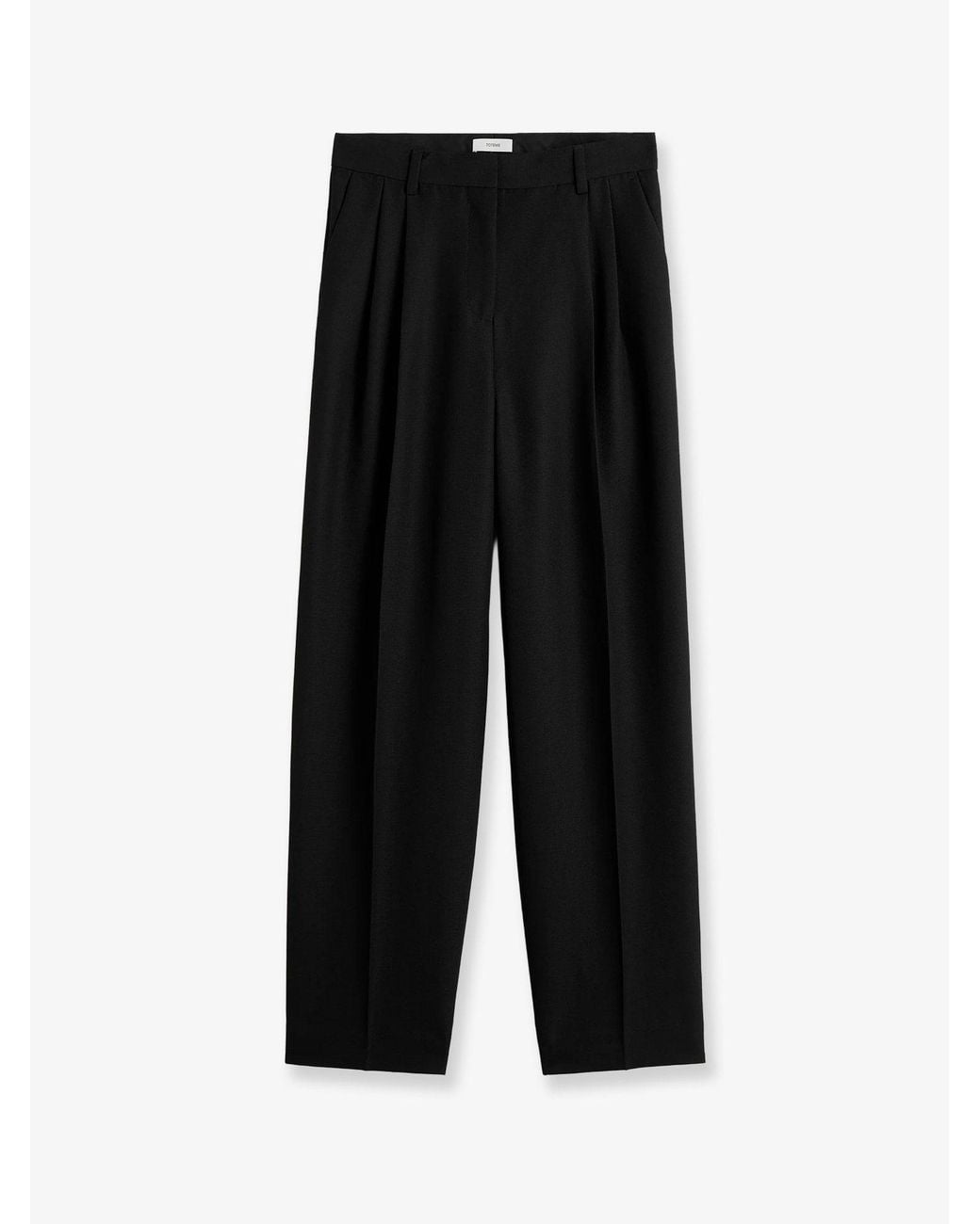 Totême Black Wool Blend Tailored Trousers