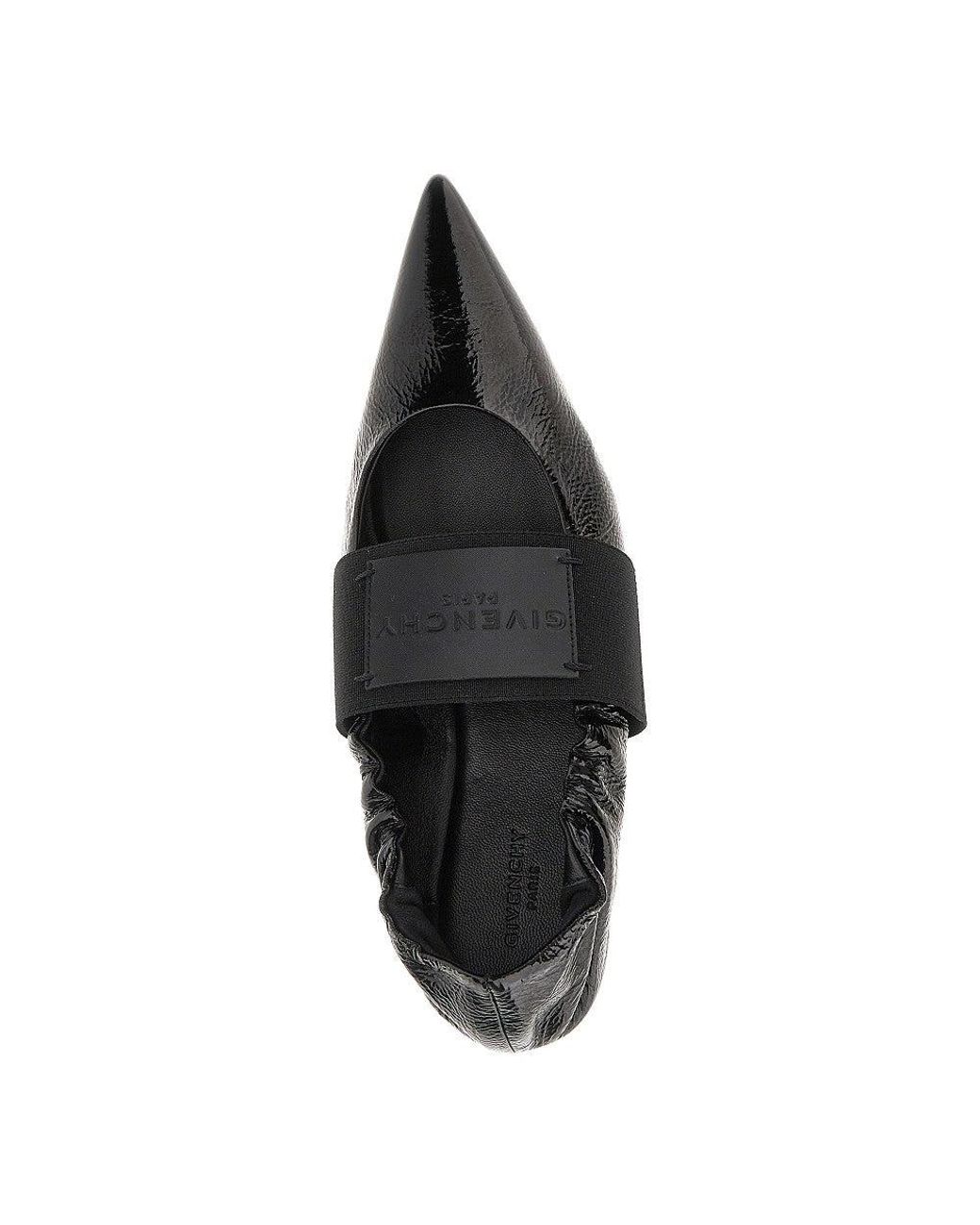 Givenchy Black Naplack Leather 'Crush' Ballet Flats