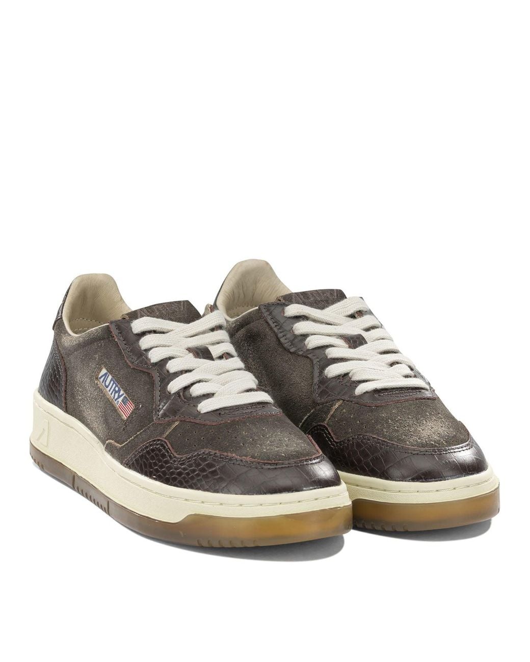 Autry Gray "Medalist Low" Low-Top Sneakers