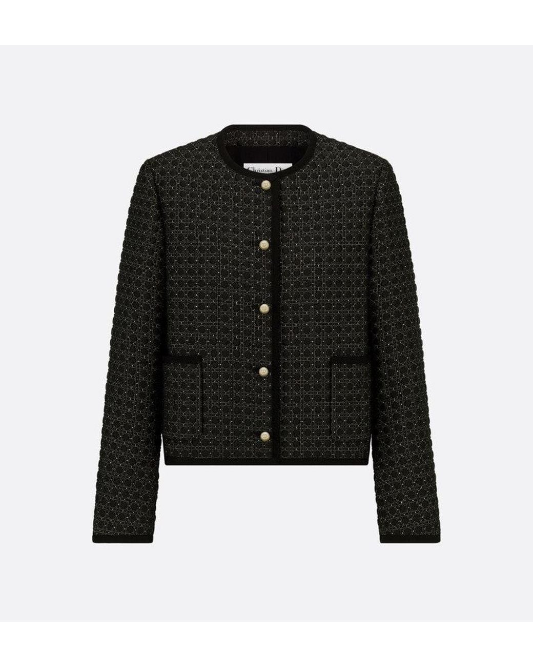 Dior Black Microcannage Cropped Jacket