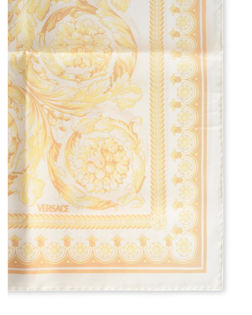 Versace Natural 'Barocco' Large Silk Scarf