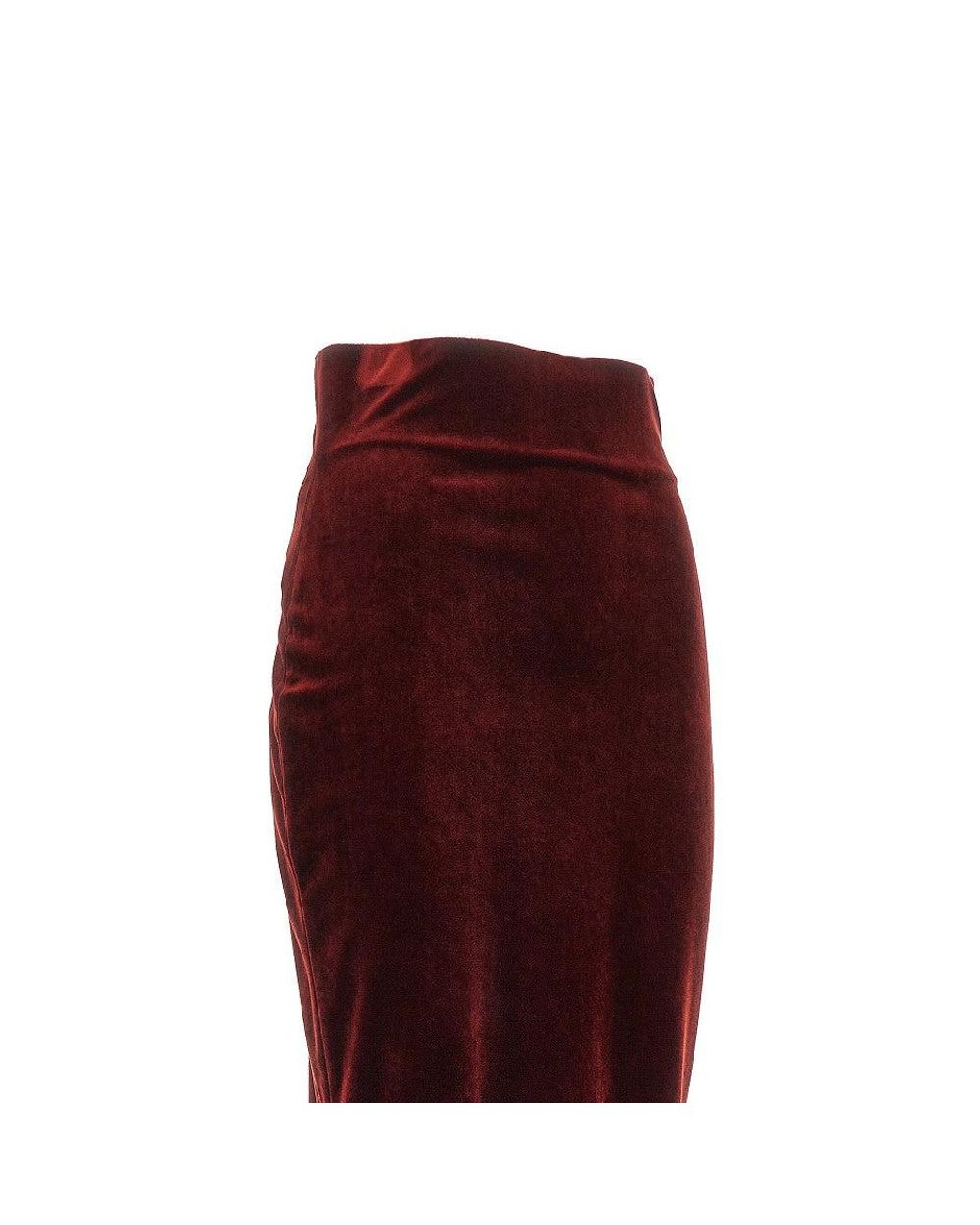 Alberta Ferretti Red Velvet Midi Skirt