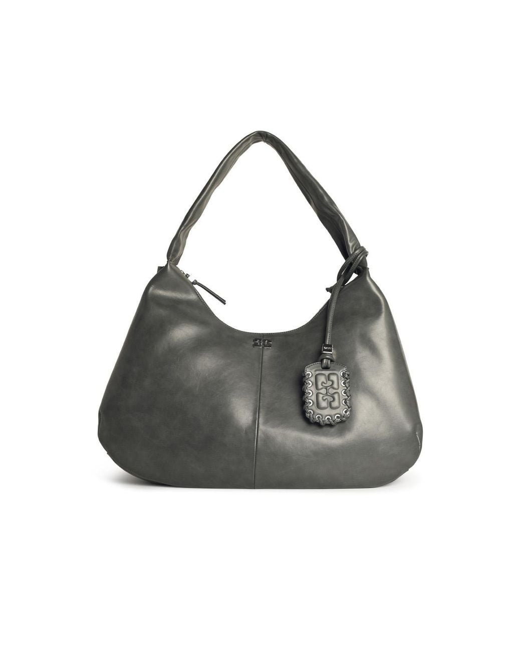 Ganni Gray 'Bou Xxl' Leather Blend Bag