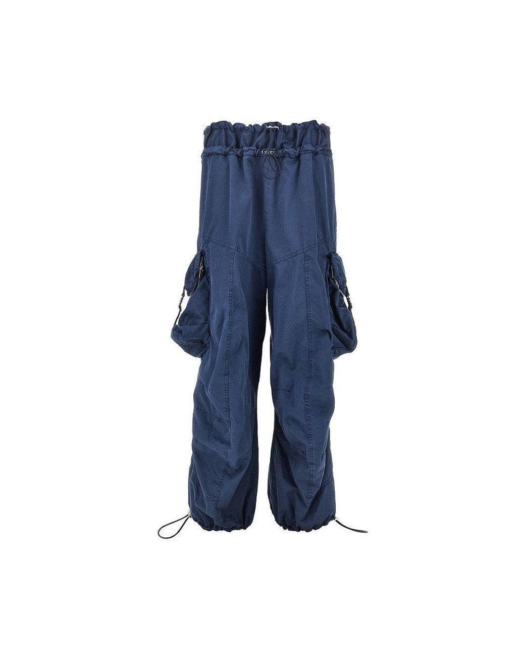 The Attico Blue Washed Cotton Cargo Pants