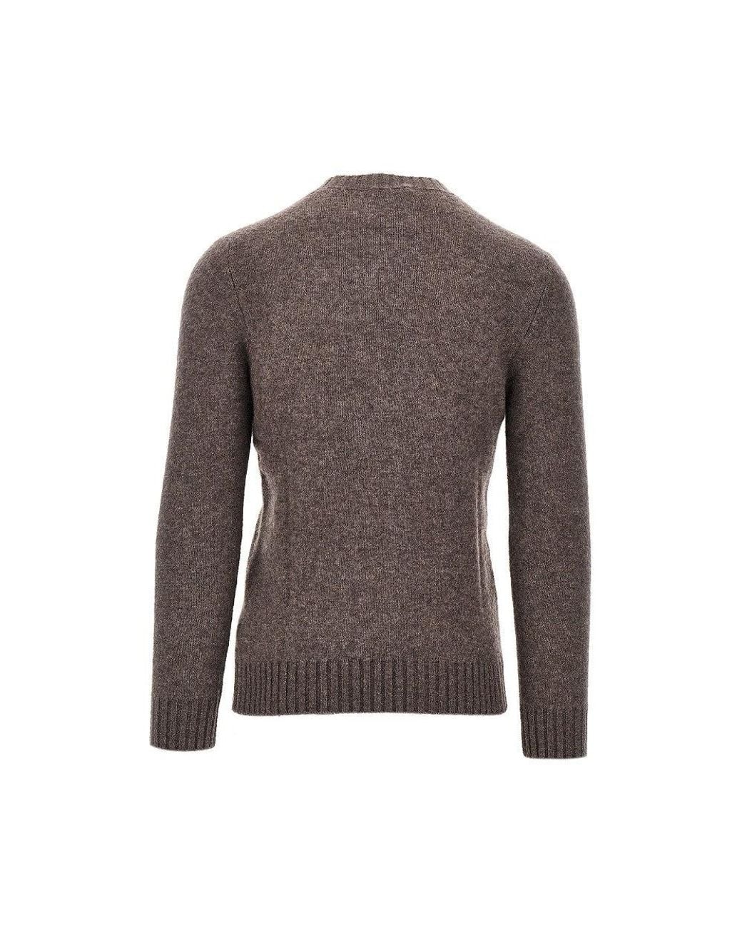 Piacenza 1733 Brown Silk And Cashmere Blend Sweater for men
