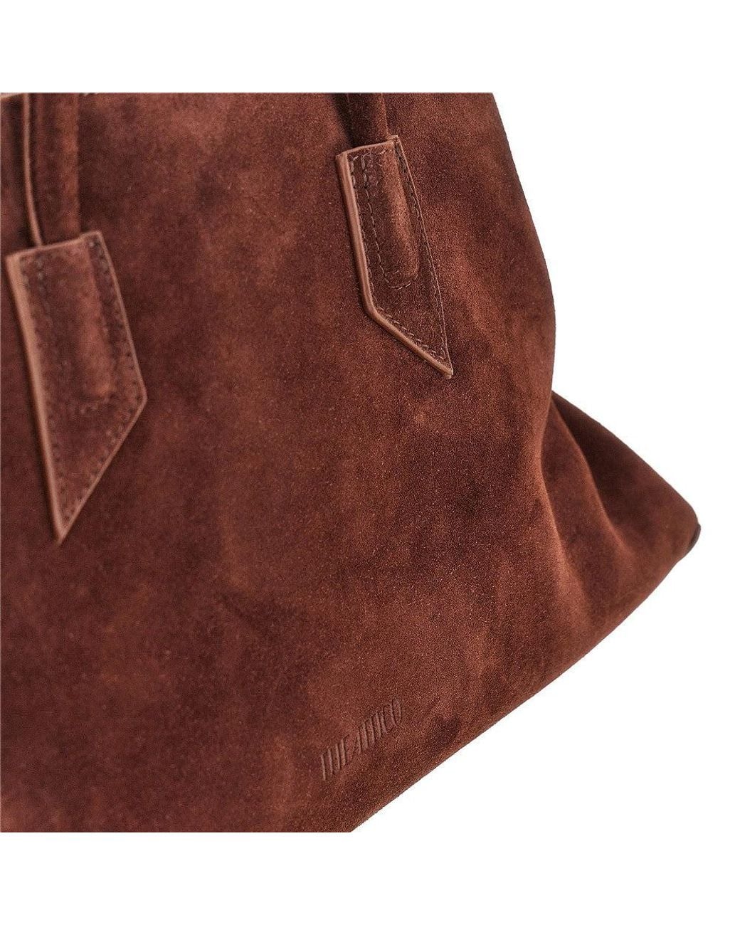 The Attico Brown Suede Leather Medium 'La Passeggiata' Bag