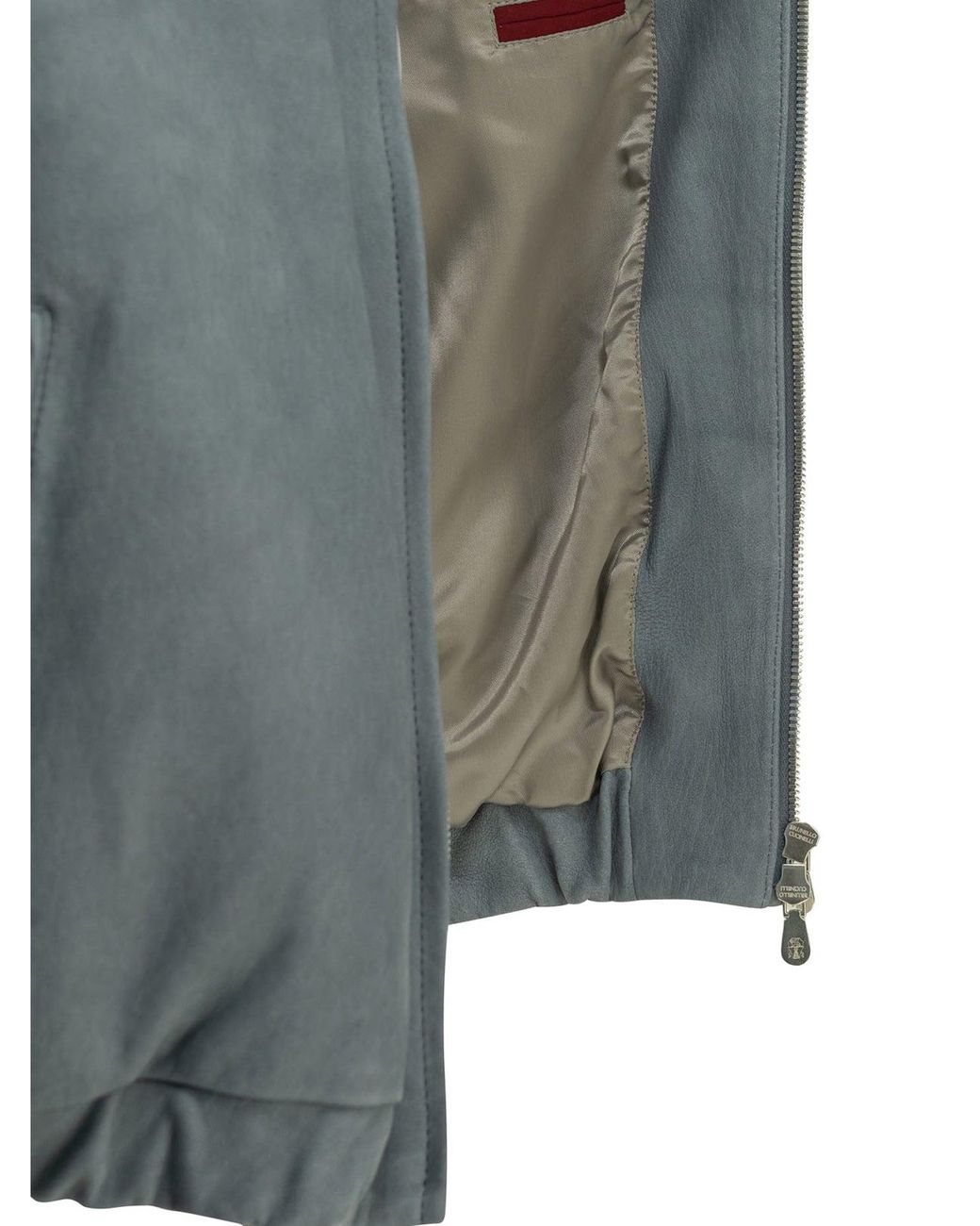 Brunello Cucinelli Gray Nubuck Leather Jacket Light