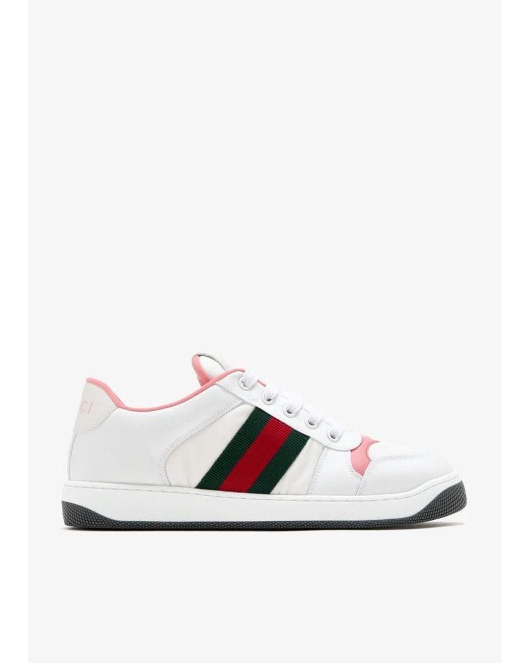 Gucci White Screener Sneakers