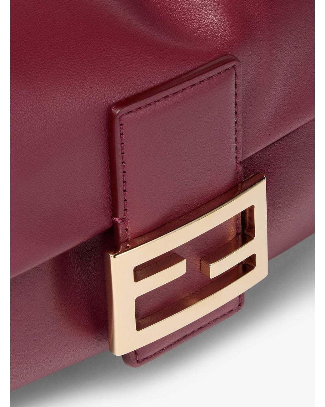 Fendi Red Baguette Soft Medium Leather Shoulder Bag