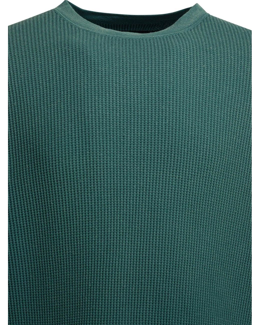 Kapital Green Eco Waffle Big Crew Sweatshirt for men