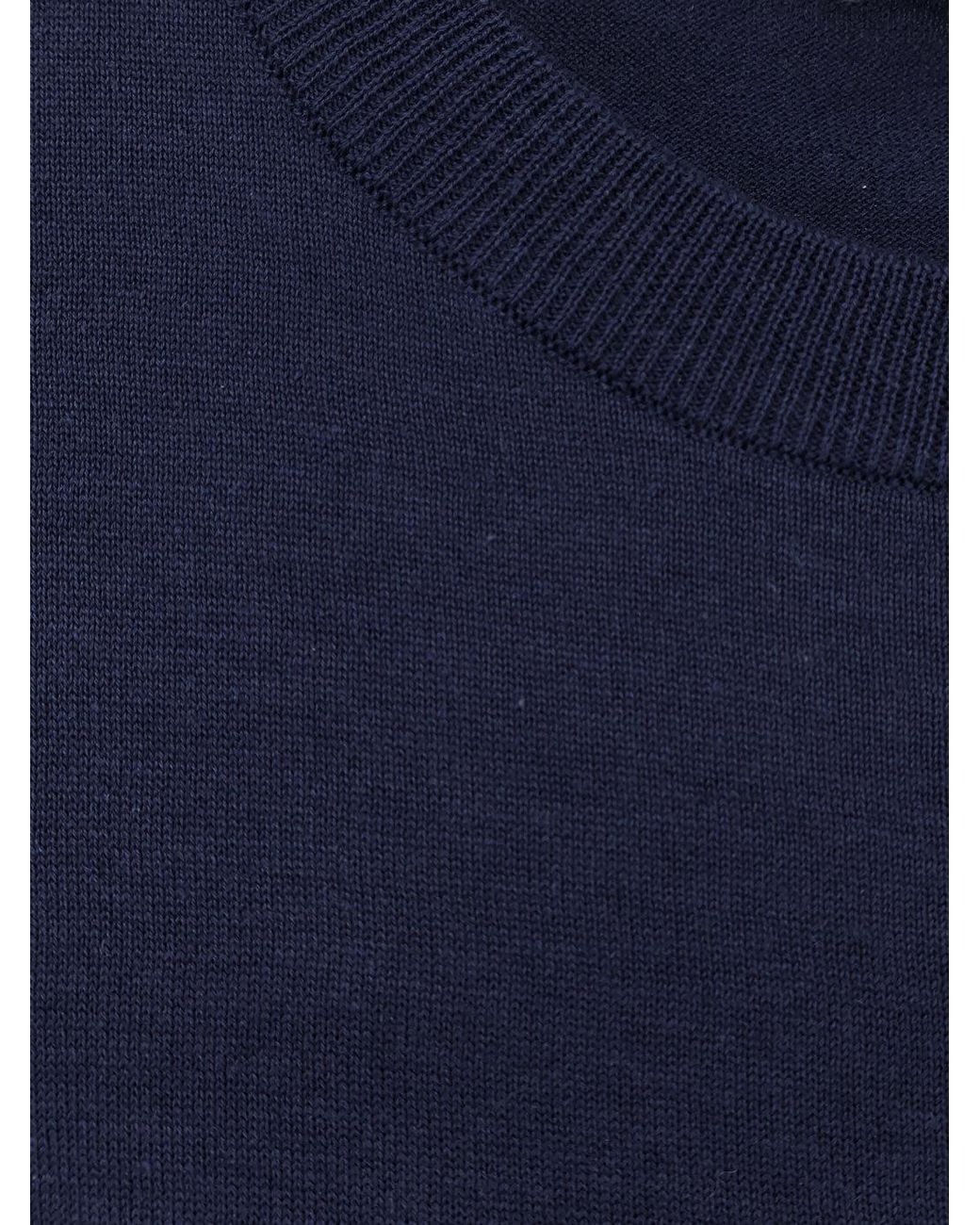 Aspesi Blue Sweater Cotton-Silk-Linen for men