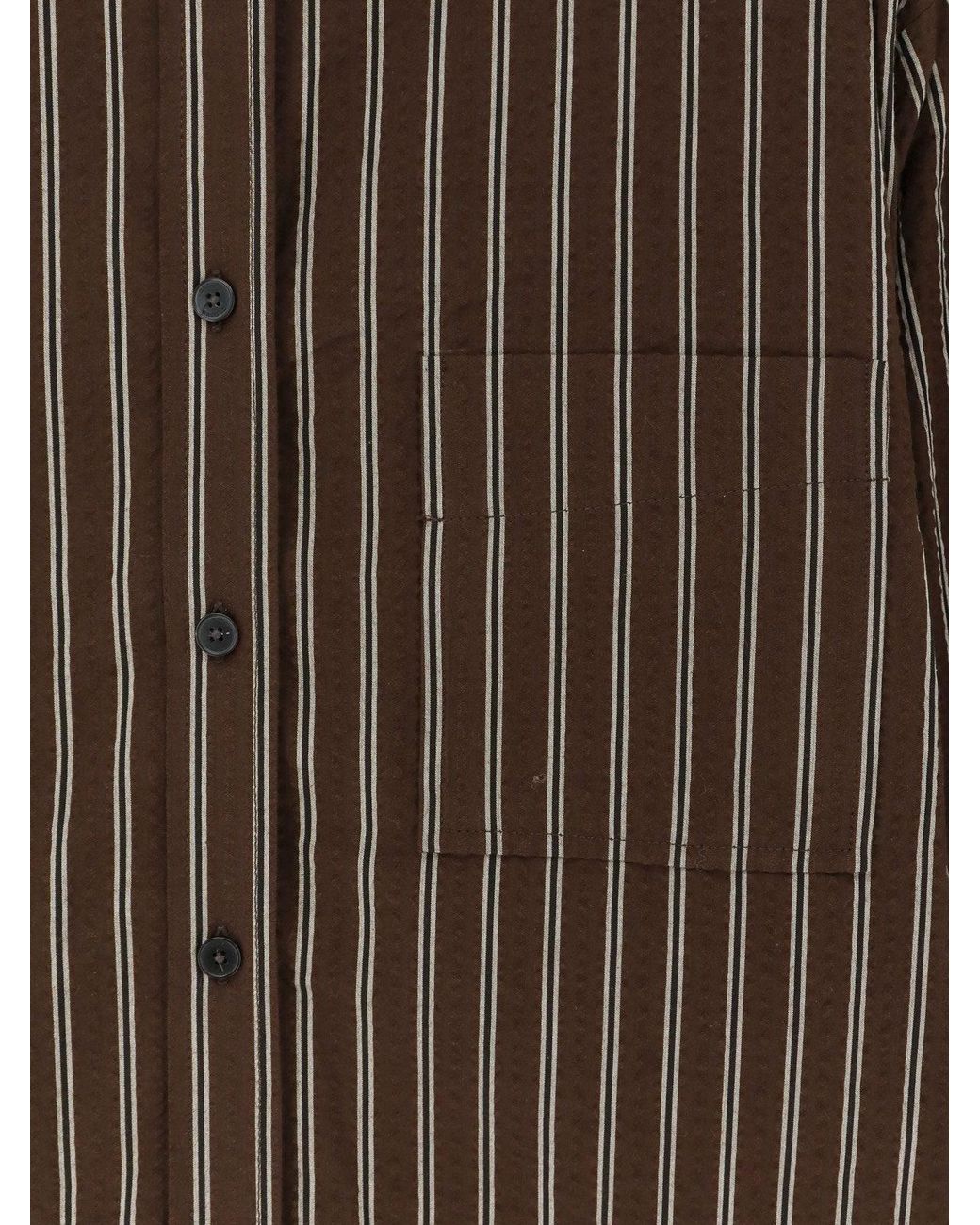 Closed Brown Shirt Striped Cotton
