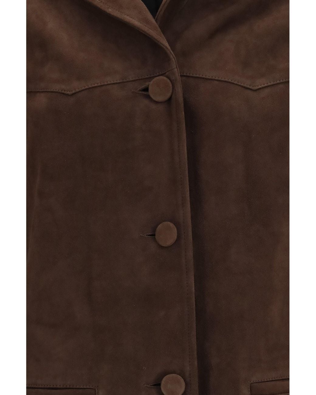 Tory Burch Brown Suede Leather Jacket Light Chocolate