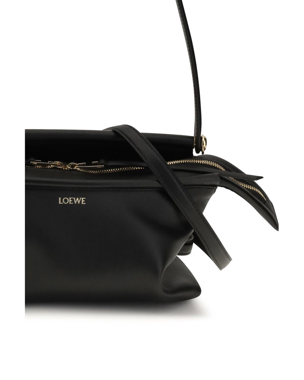 Loewe Black Whisker Glazed Calfskin Shoulder Bag