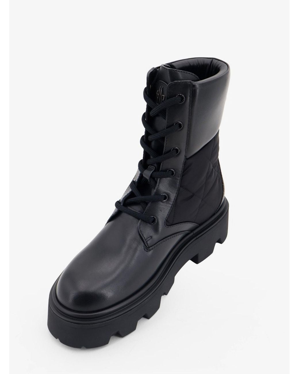 Moncler Blue Aurea Leather And Nylon Boots