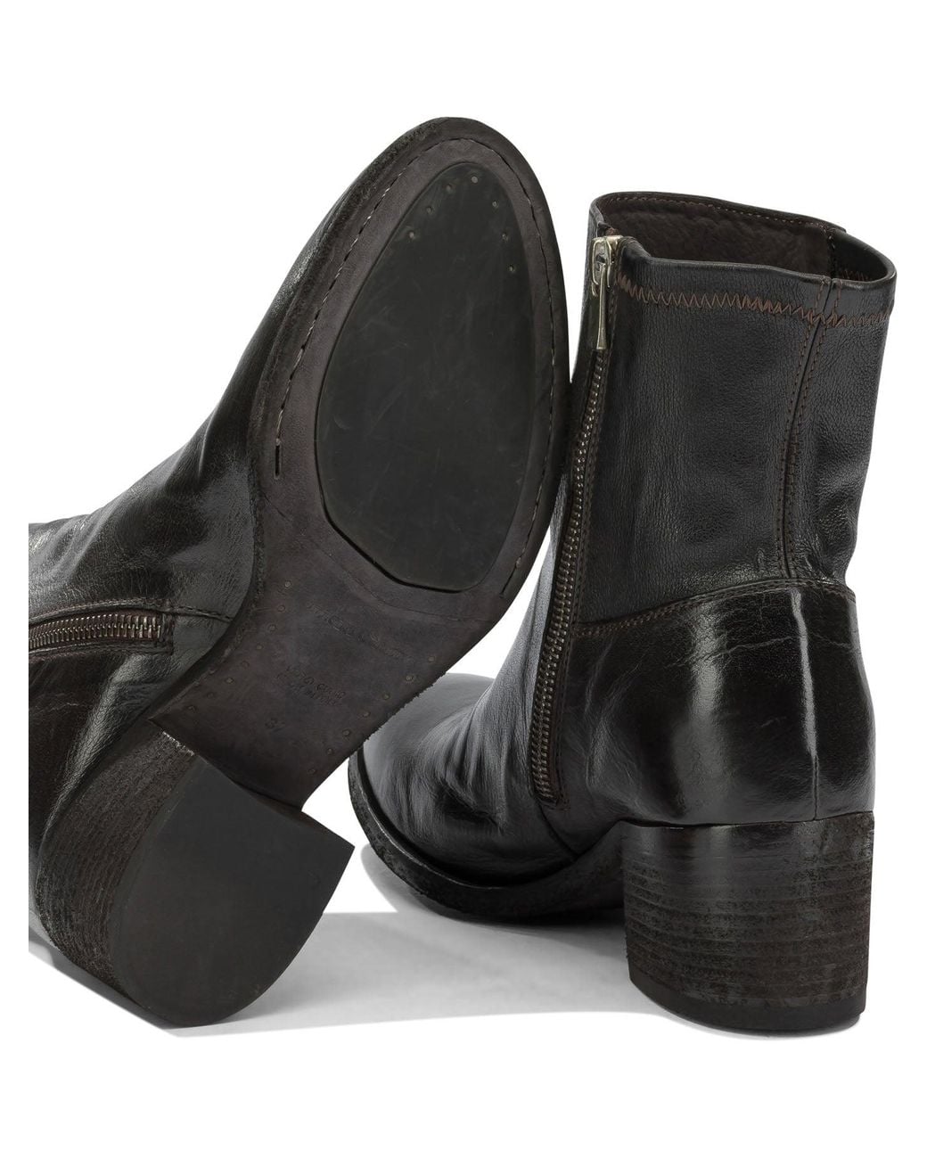 Officine Creative Black Denner 127 Ankle Boots