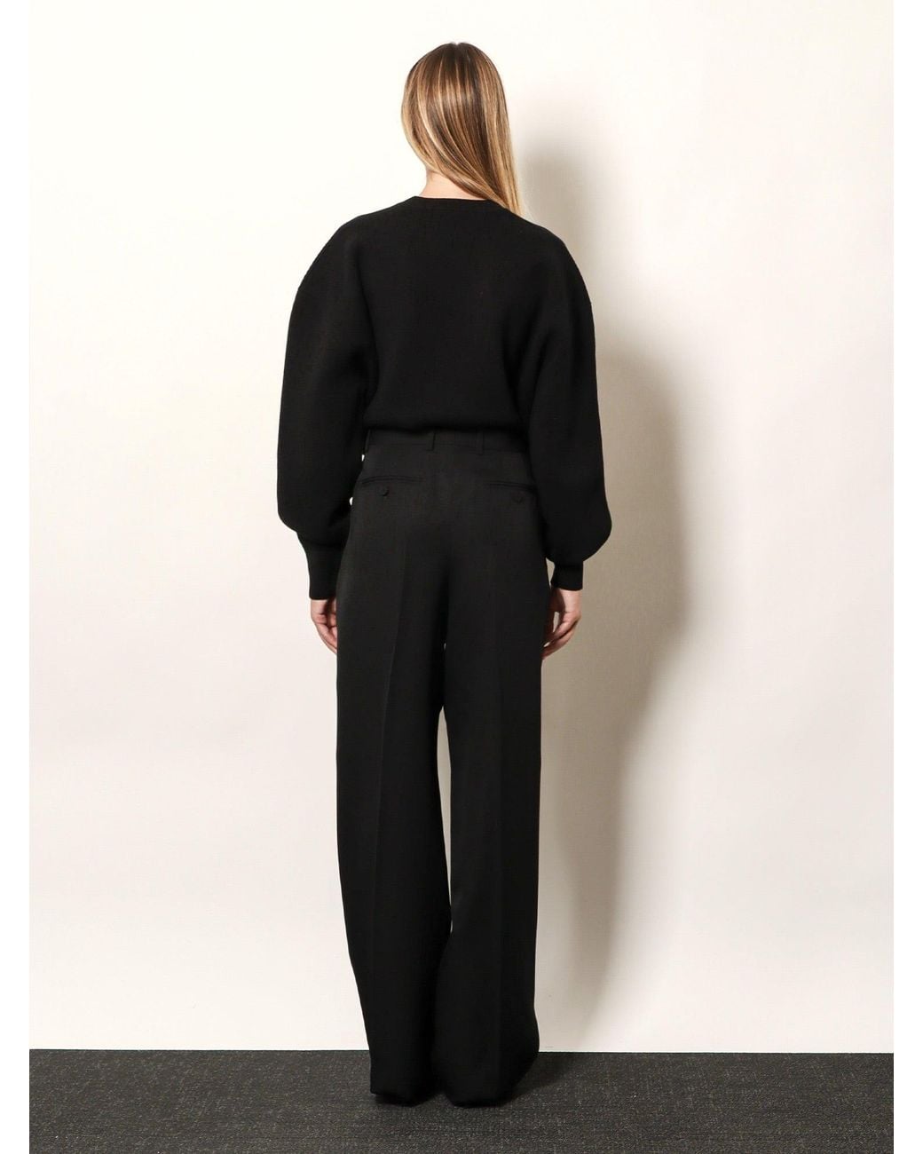 Tom Ford Black Sharp Wool Pants With Pleats