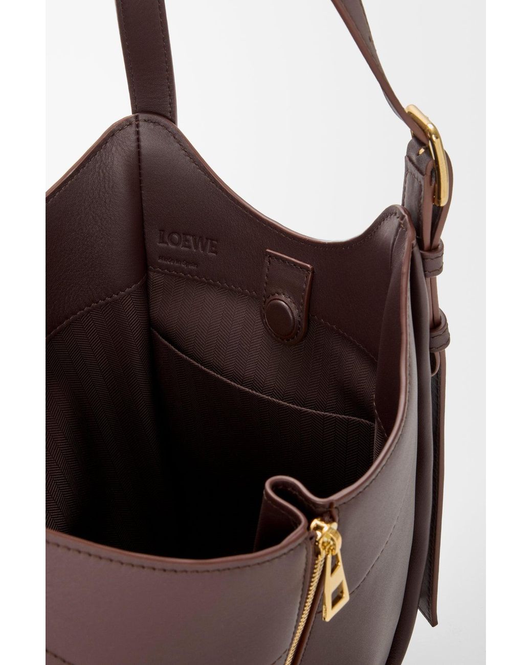 Loewe Brown Hammock Flip Mini Shoulder Bag Dark Chestnut