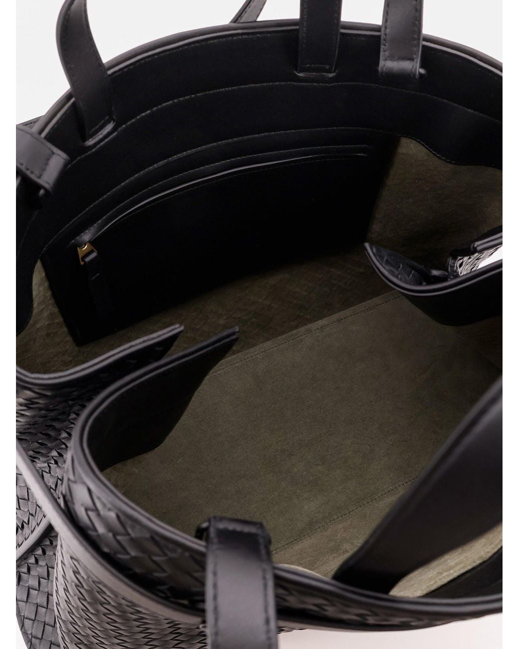 Bottega Veneta Black Intreccio Leather Shoulder Bag for men