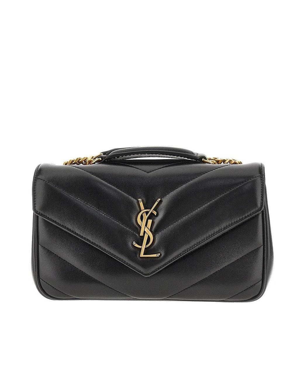 Saint Laurent Black Quilted Nappa Leather Small 'Loulou' Bag