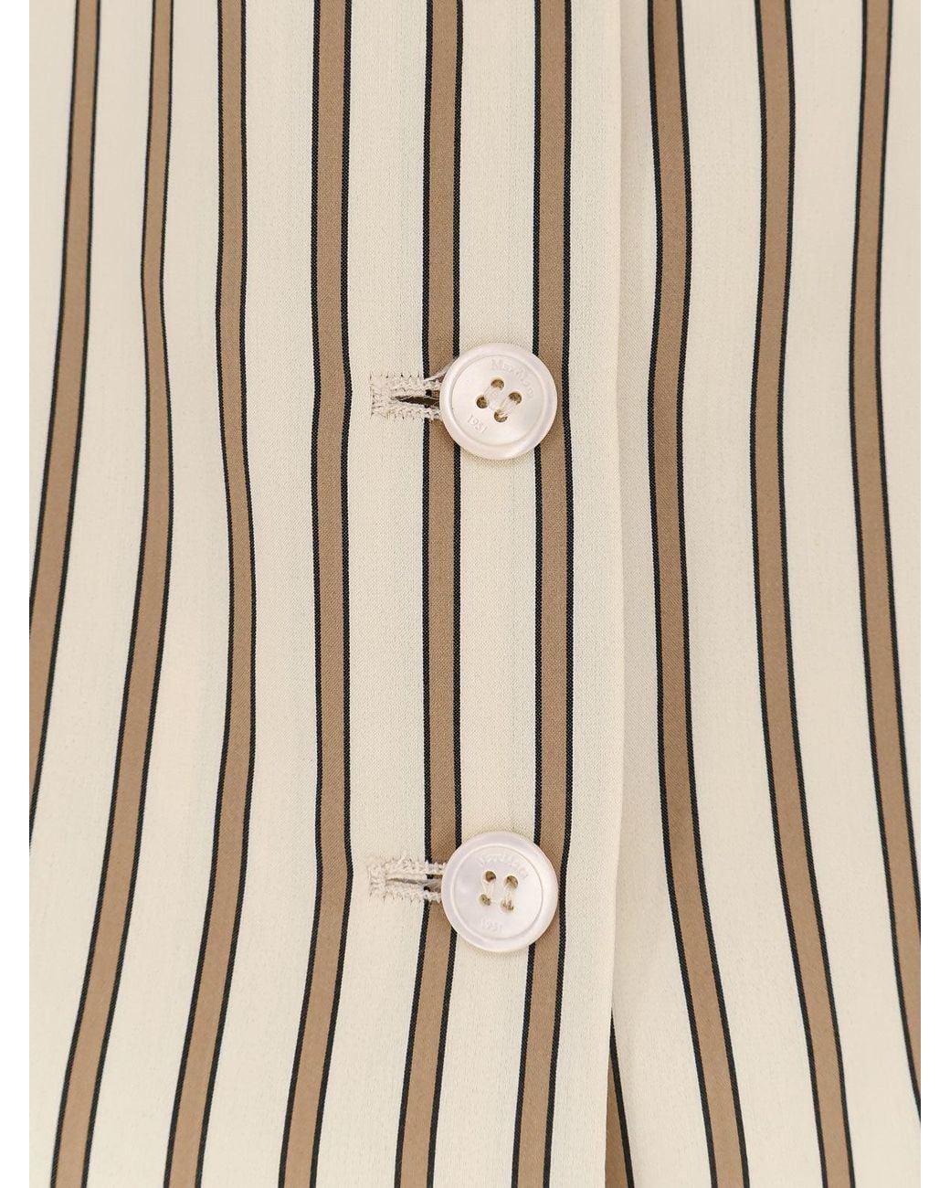 Max Mara White Mxmfauno Striped Cotton And Silk Vest
