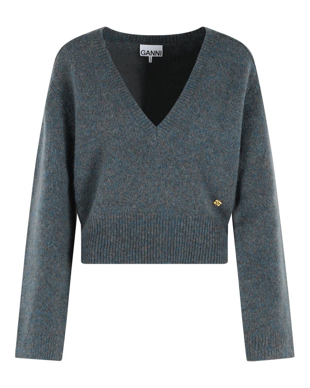 Ganni Blue Wool Blend Sweater