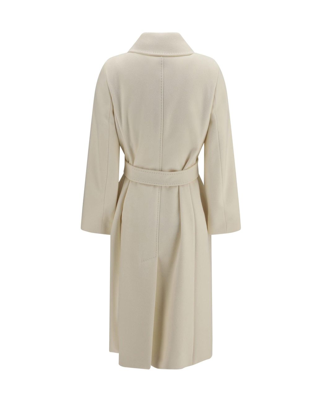 Max Mara White Double Breasted Wool Coat