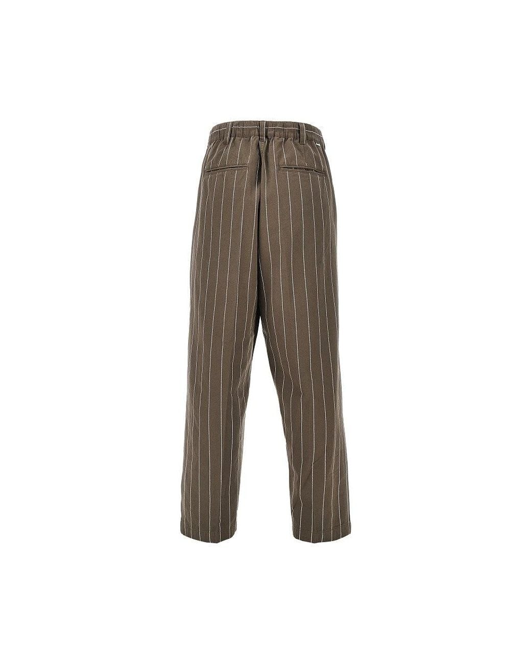 Obey Brown 'Foster' Pinstriped Pants With Darts for men