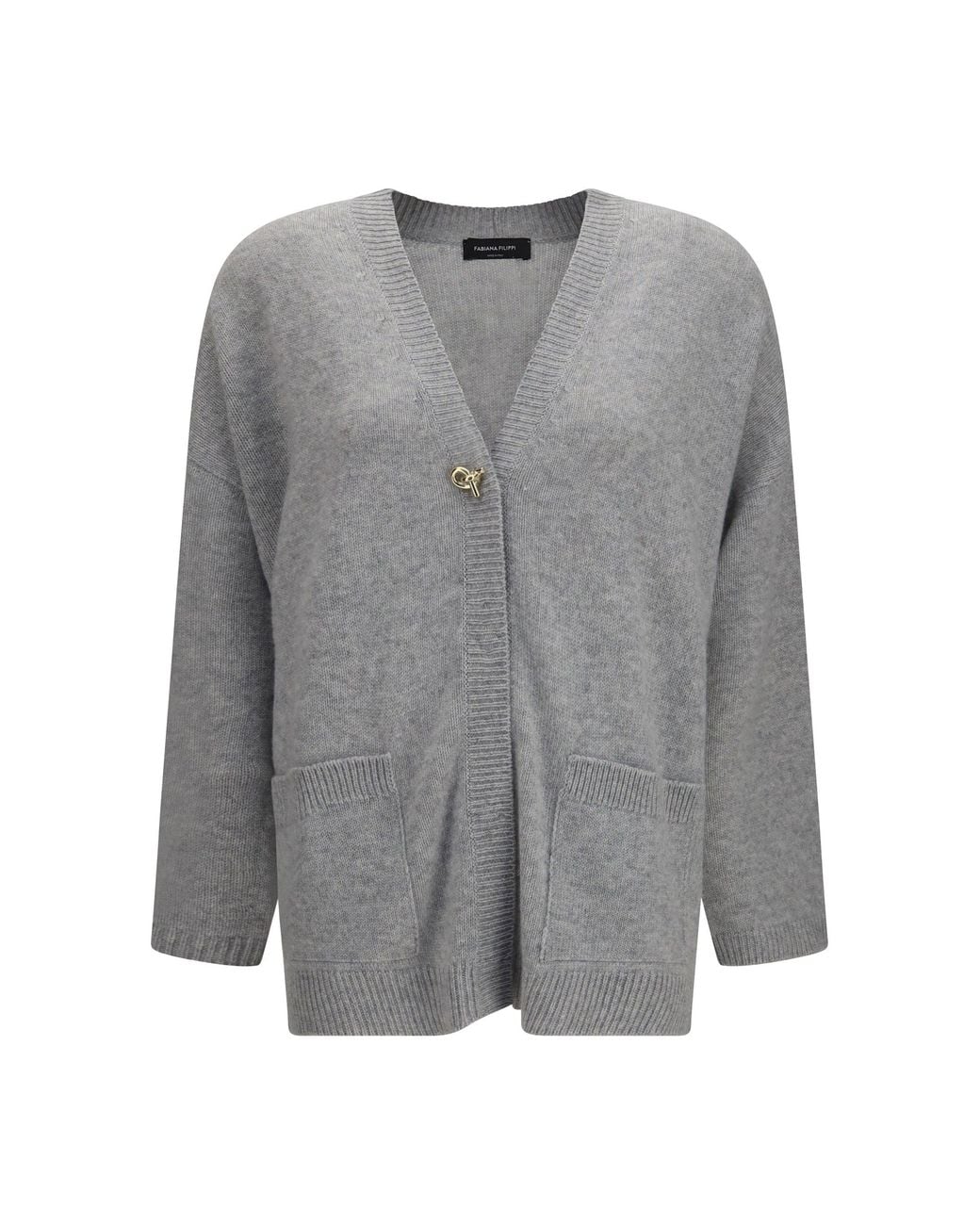 Fabiana Filippi Gray Cashmere Cardigan Granito