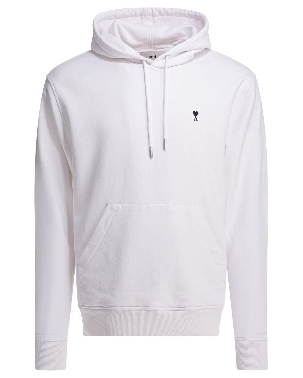 AMI White Hoodie With Logo for men