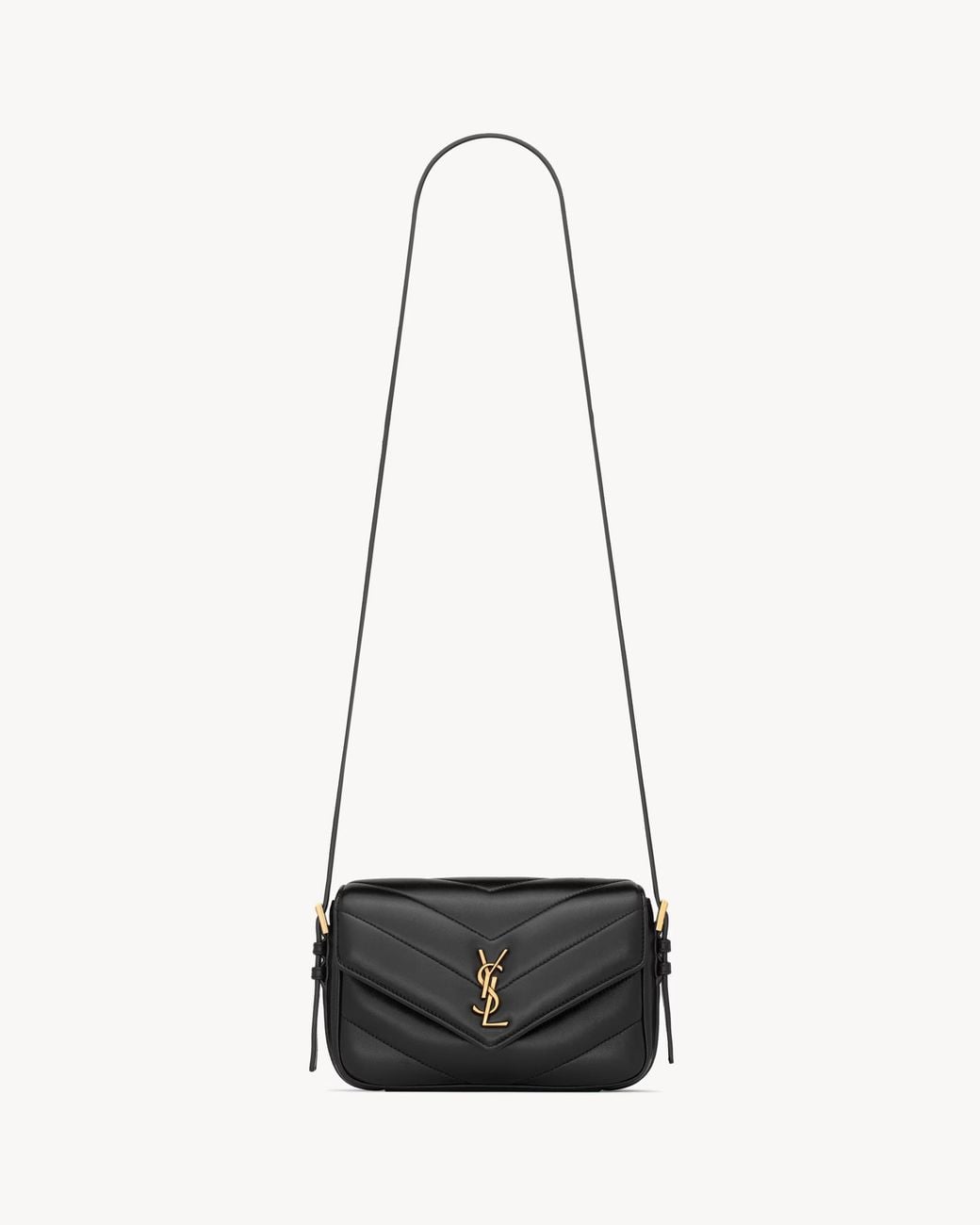 Saint Laurent White Loulou Small Crossbody Bag