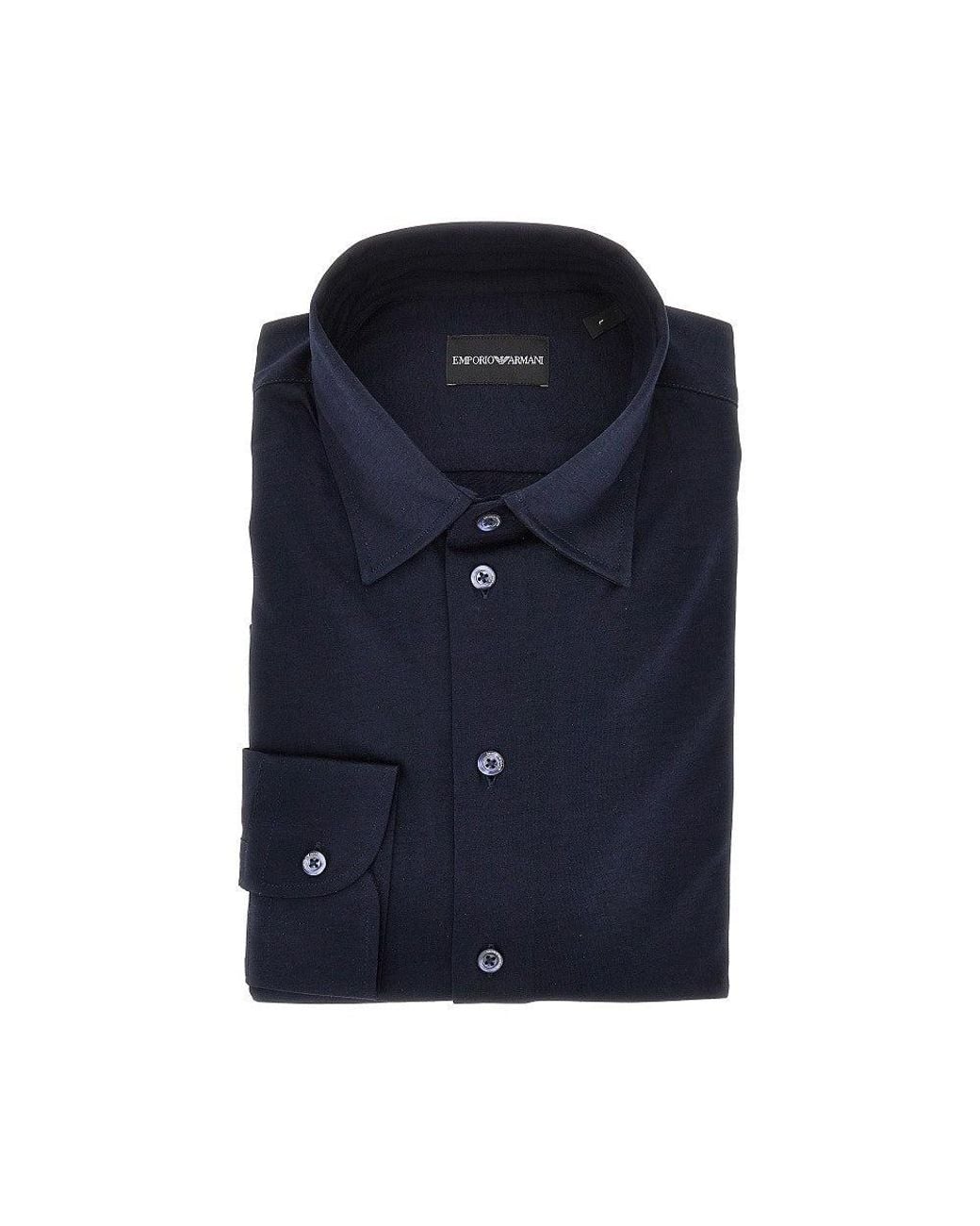 Emporio Armani Blue Stretch Jersey Shirt for men