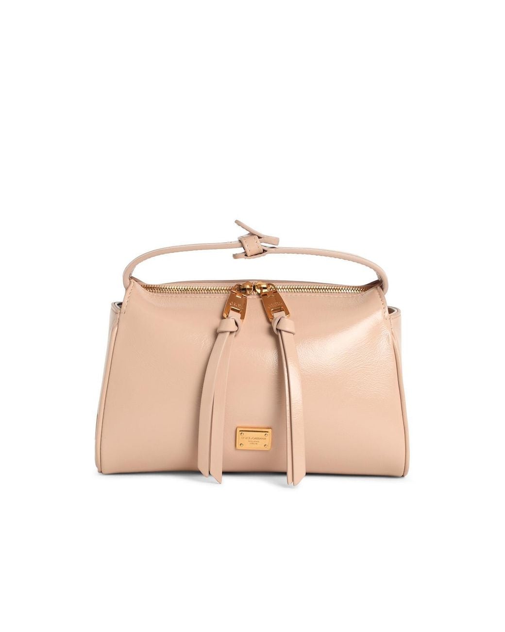 Dolce & Gabbana Natural 'Vittoria' Leather Handbag Nude