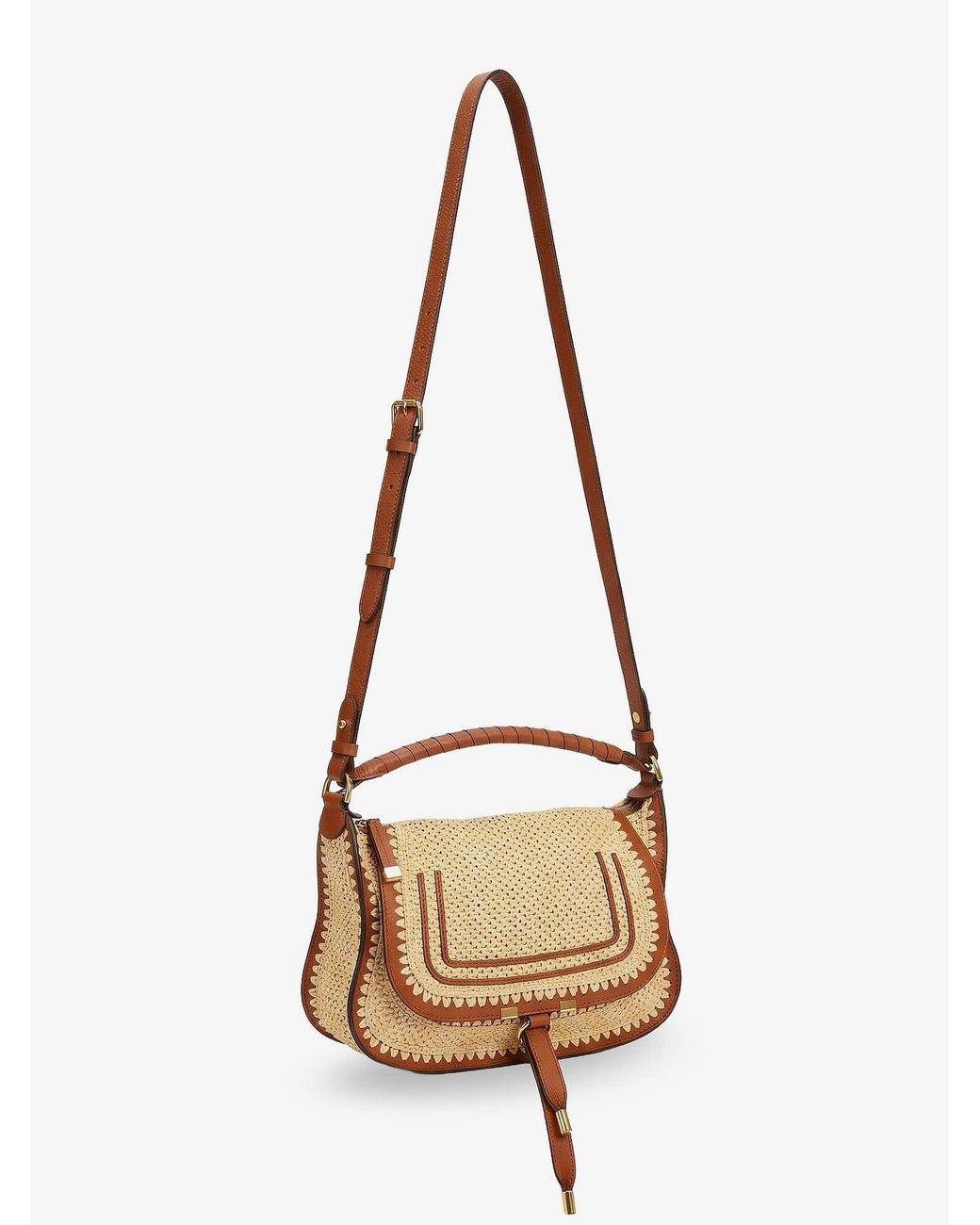 Chloé Brown Shoulder Bag Marcie Raffia