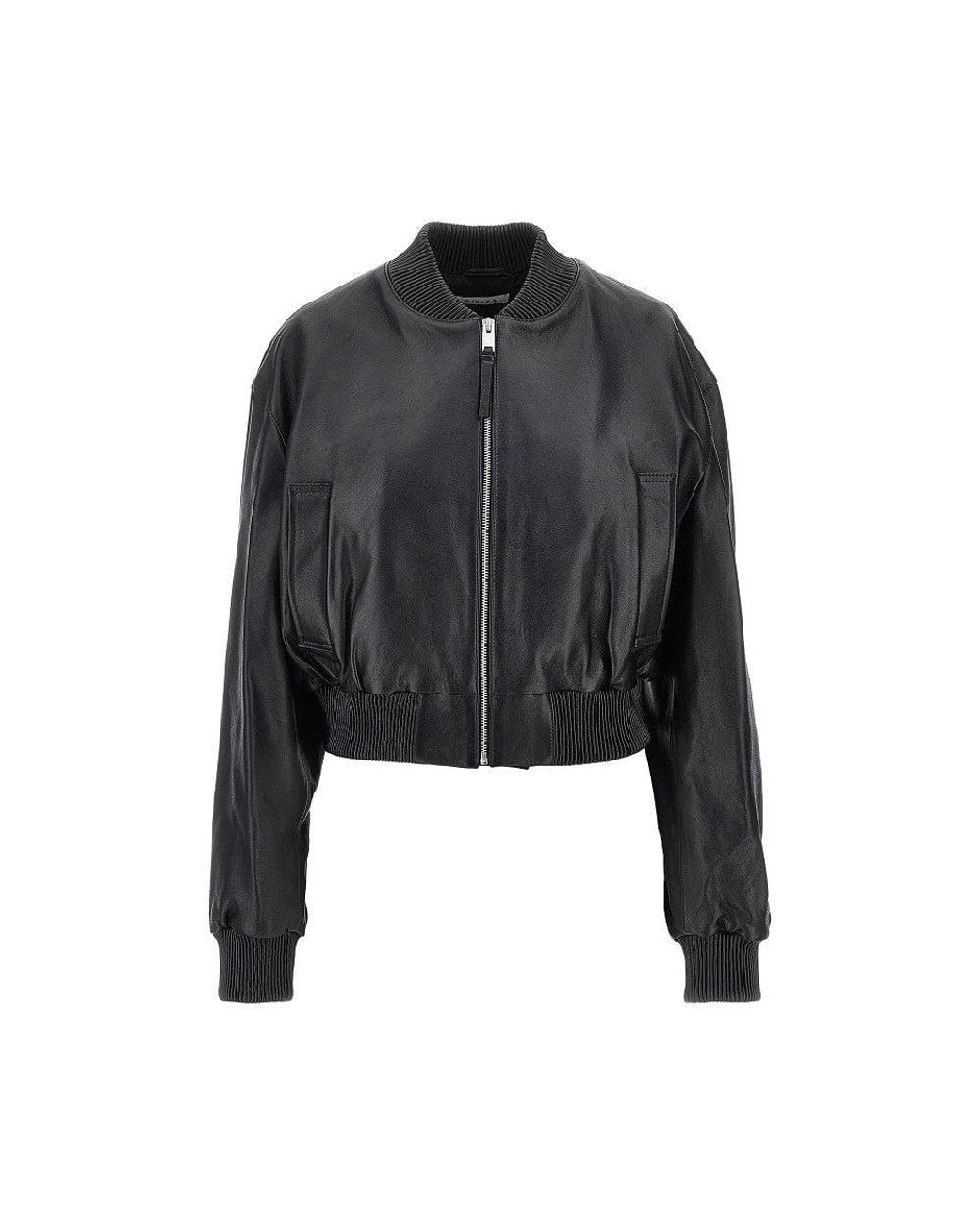 Arma Black Hannan Leather Bomber Jacket