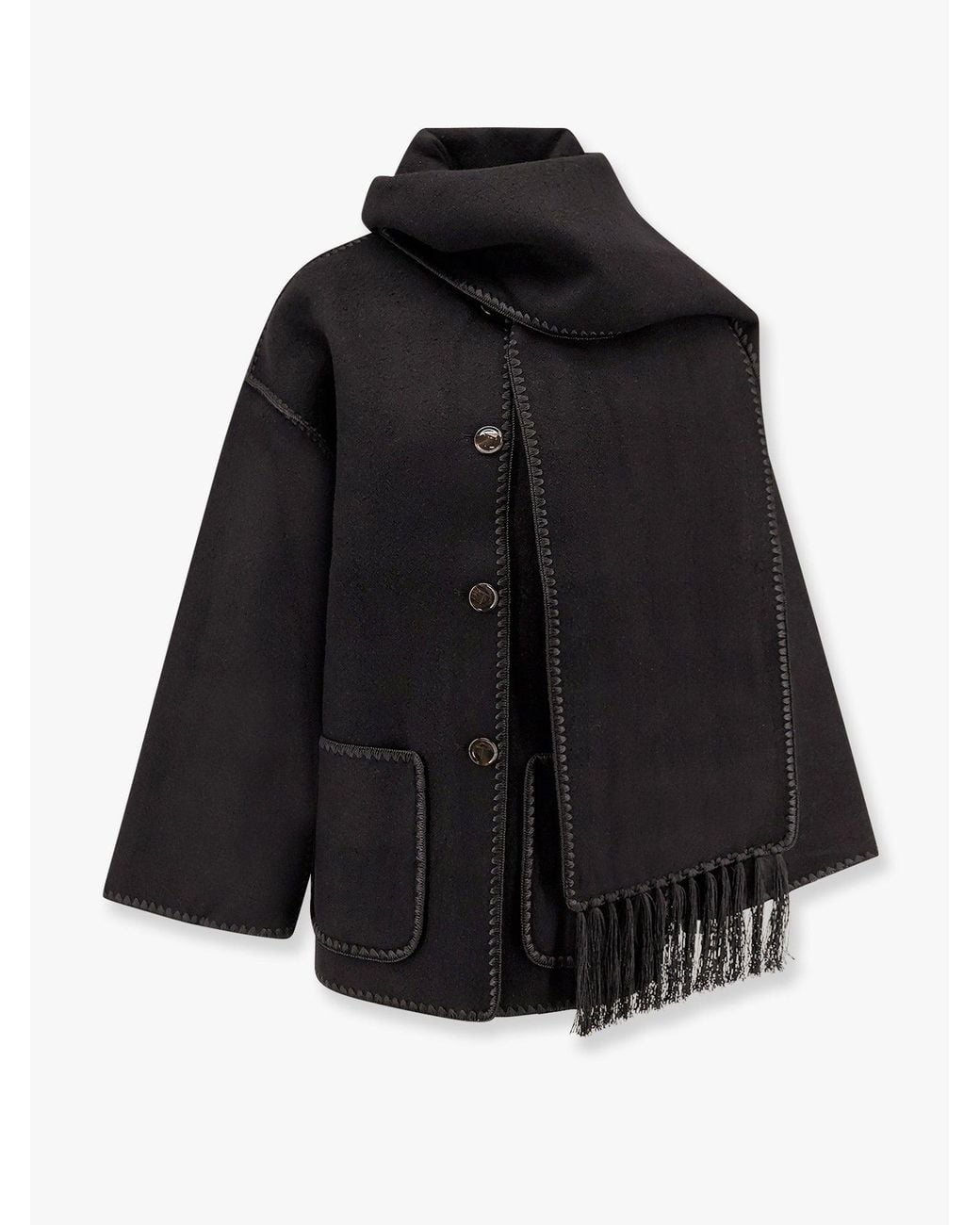 Totême Black Embroidered Scarf Jacket