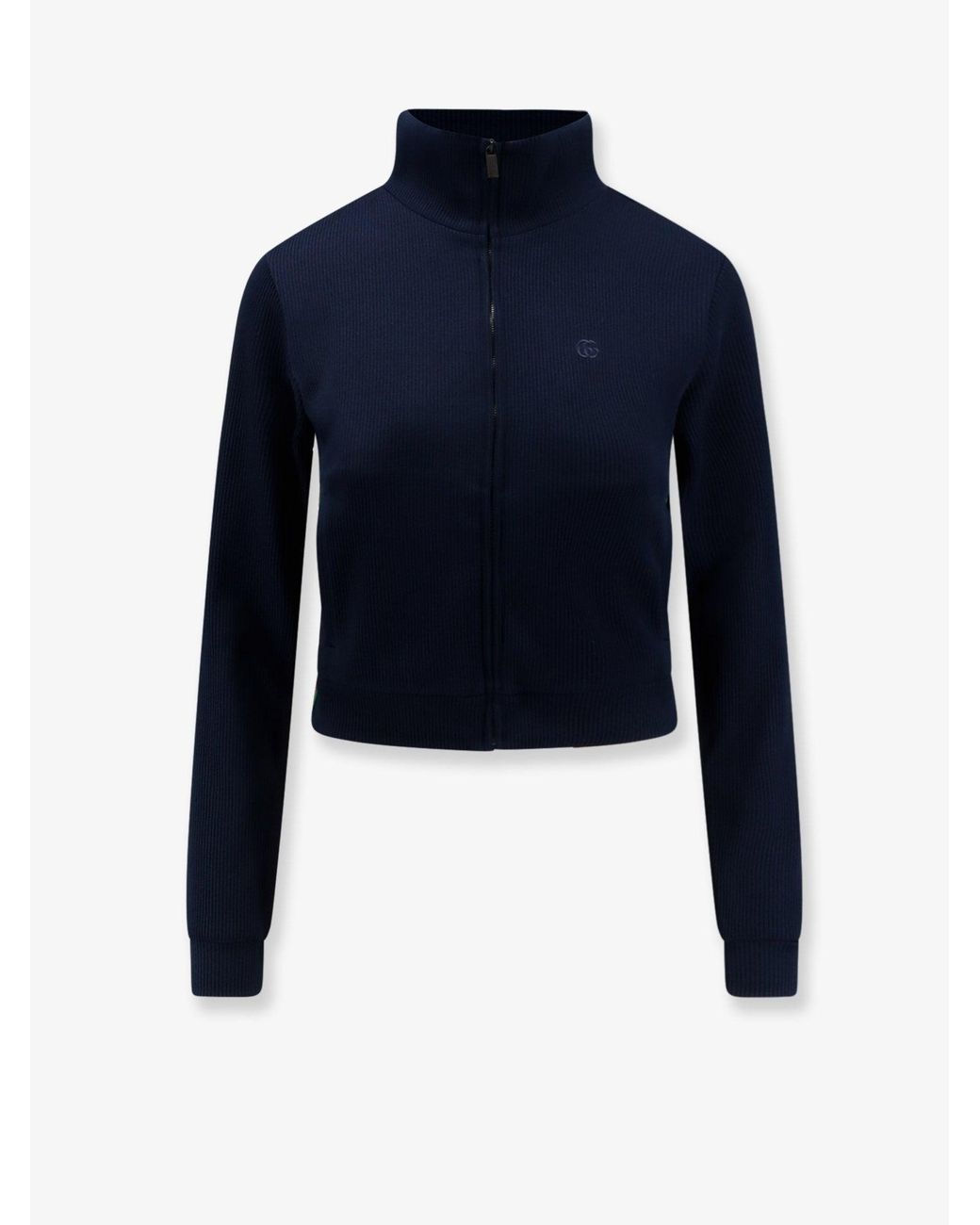 Gucci Blue Lightweight Ribbed Cotton Jersey Sweatshirt