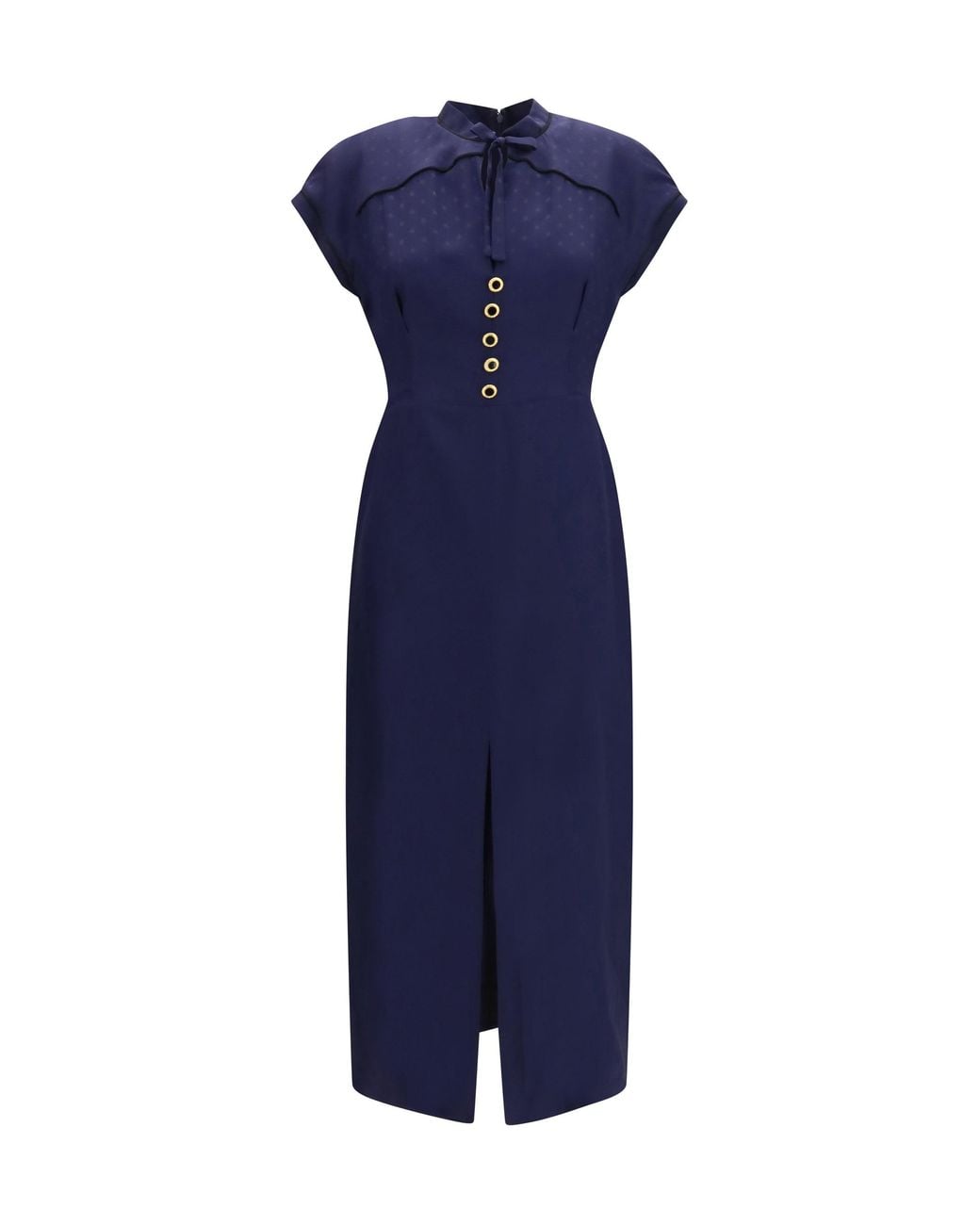 Alessandra Rich Blue Silk Midi Dress