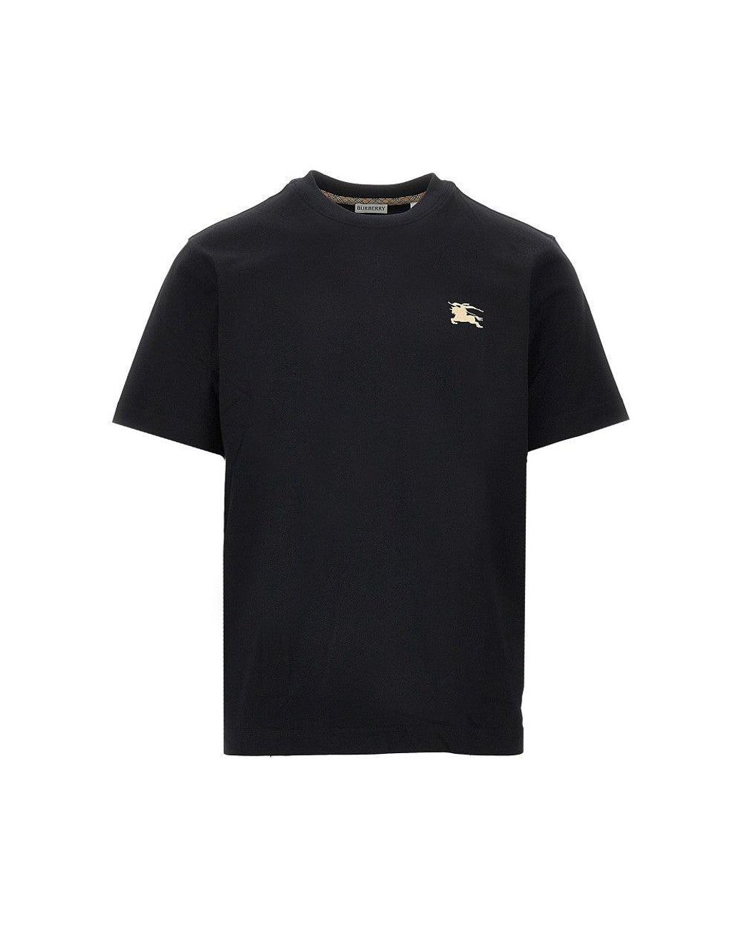 Burberry Black Ekd Embroidery T-Shirt for men