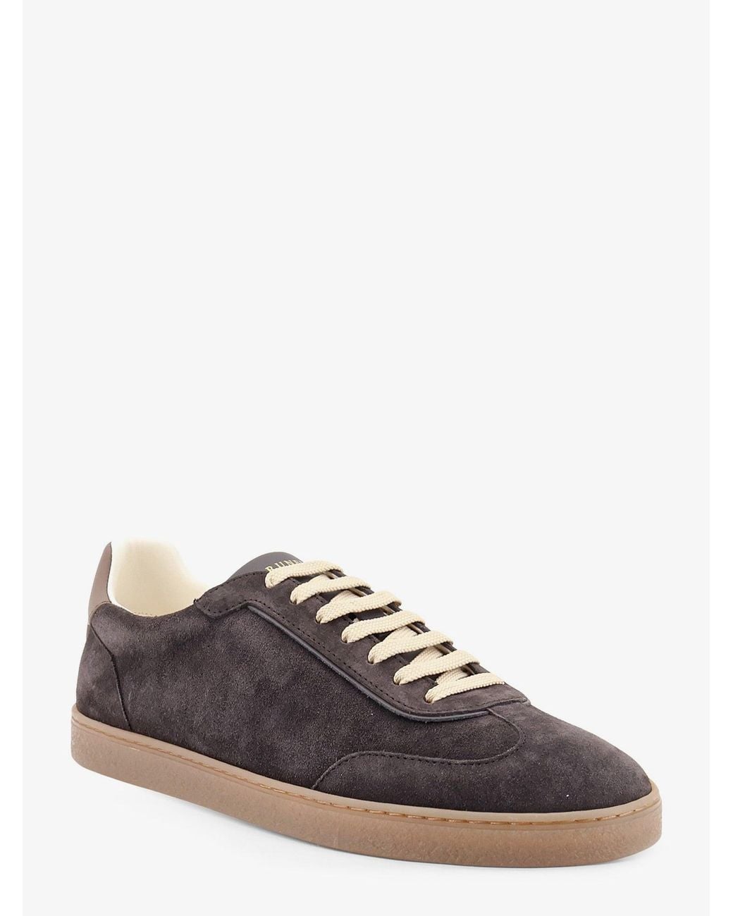 Brunello Cucinelli Gray Suede Leather Low-Top Sneakers for men